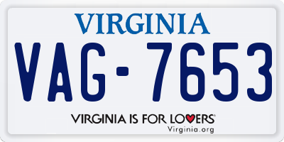 VA license plate VAG7653