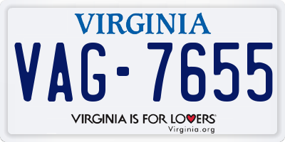 VA license plate VAG7655