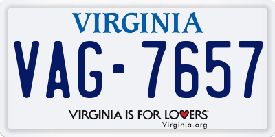 VA license plate VAG7657