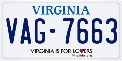 VA license plate VAG7663