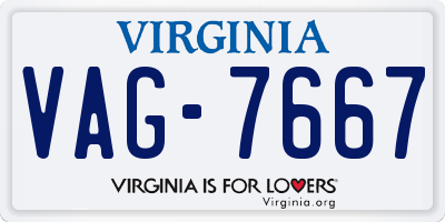 VA license plate VAG7667