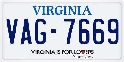 VA license plate VAG7669