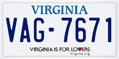 VA license plate VAG7671
