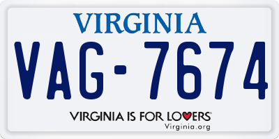 VA license plate VAG7674