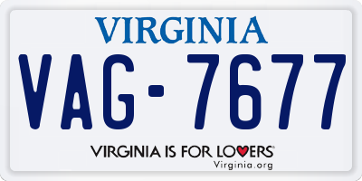 VA license plate VAG7677