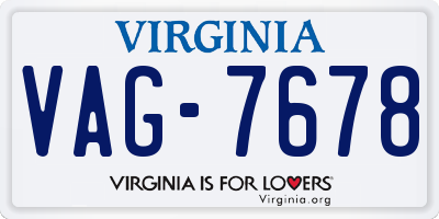 VA license plate VAG7678