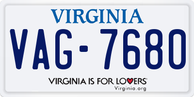 VA license plate VAG7680