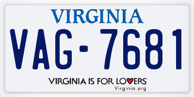 VA license plate VAG7681