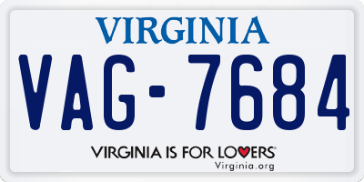 VA license plate VAG7684