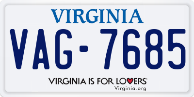 VA license plate VAG7685