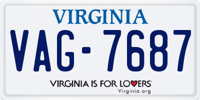VA license plate VAG7687