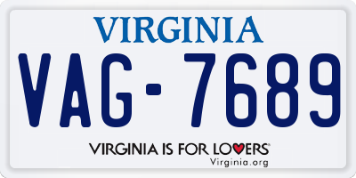 VA license plate VAG7689