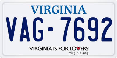 VA license plate VAG7692