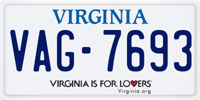 VA license plate VAG7693