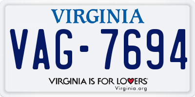 VA license plate VAG7694