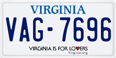 VA license plate VAG7696