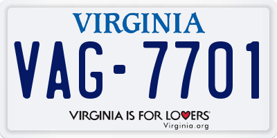 VA license plate VAG7701