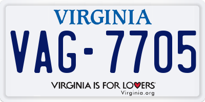 VA license plate VAG7705