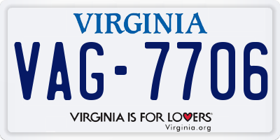 VA license plate VAG7706