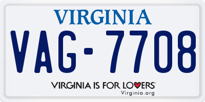 VA license plate VAG7708