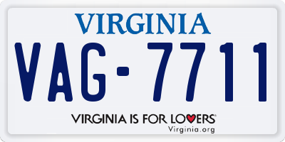 VA license plate VAG7711