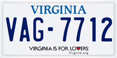 VA license plate VAG7712