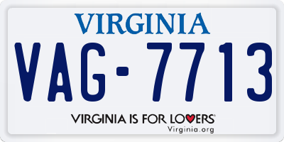VA license plate VAG7713