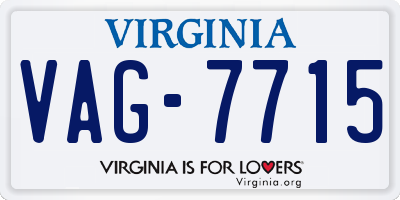 VA license plate VAG7715