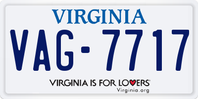 VA license plate VAG7717