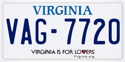 VA license plate VAG7720