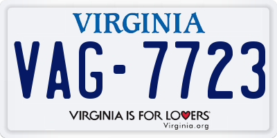 VA license plate VAG7723