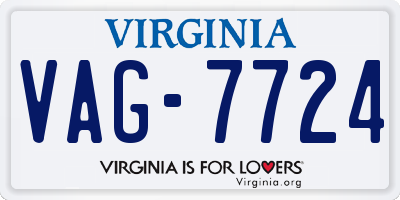 VA license plate VAG7724