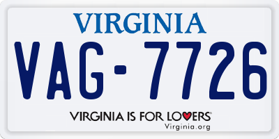 VA license plate VAG7726