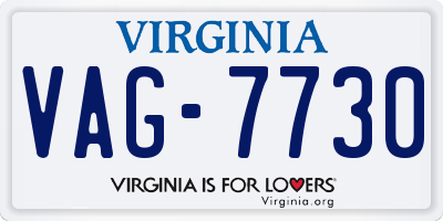 VA license plate VAG7730