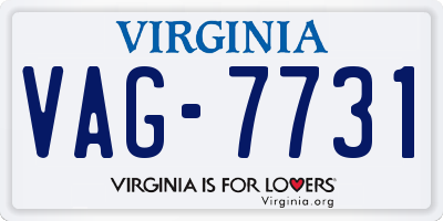 VA license plate VAG7731