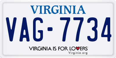 VA license plate VAG7734