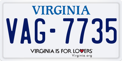 VA license plate VAG7735