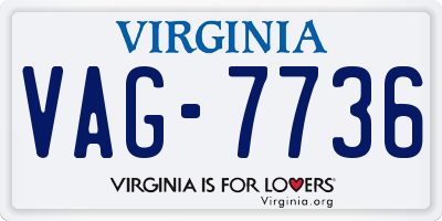 VA license plate VAG7736