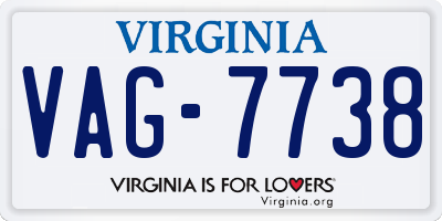 VA license plate VAG7738