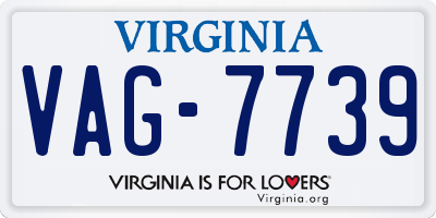 VA license plate VAG7739