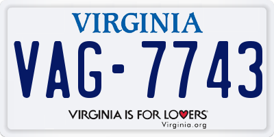 VA license plate VAG7743