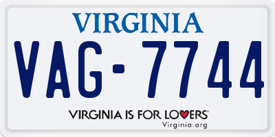 VA license plate VAG7744