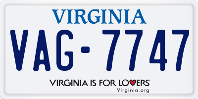 VA license plate VAG7747