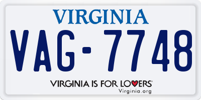VA license plate VAG7748
