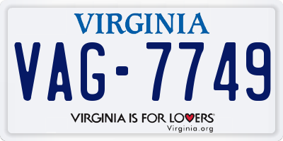 VA license plate VAG7749
