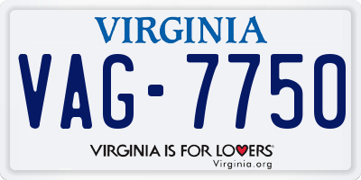 VA license plate VAG7750