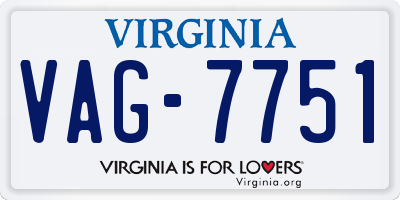 VA license plate VAG7751