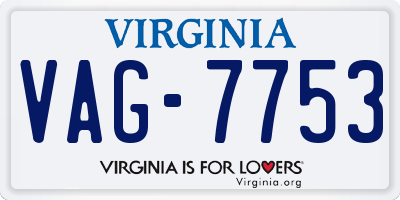 VA license plate VAG7753
