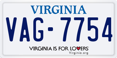 VA license plate VAG7754