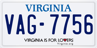 VA license plate VAG7756